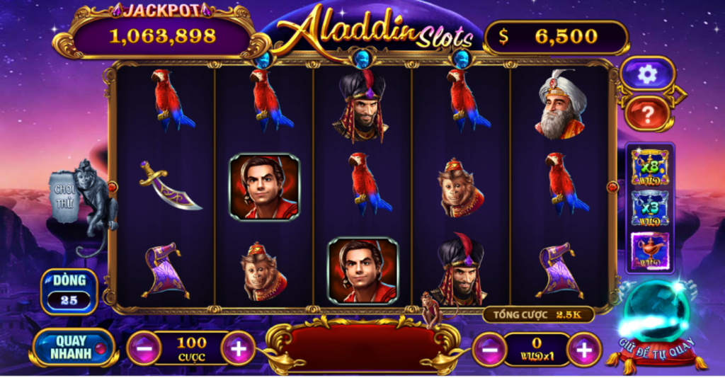Hình ảnh giao diện chính của game Aladdin tại nhà cái TA88