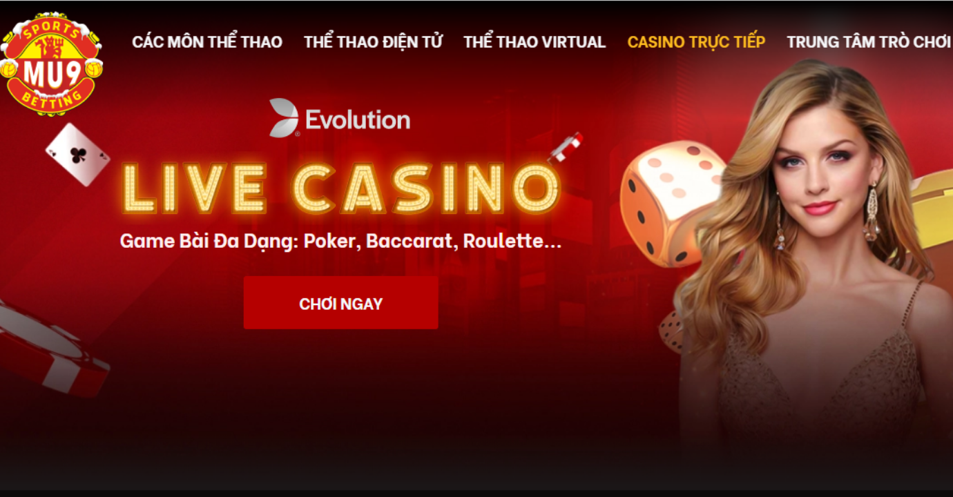 Hình ảnh minh họa giao diện trò chơi Live Casino tại trang chủ nhà cái MU9