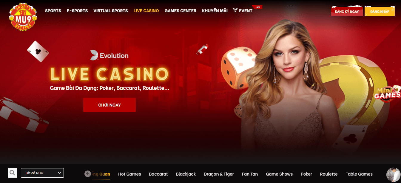 Hình ảnh giao diện live casino tại nhà cái MU9