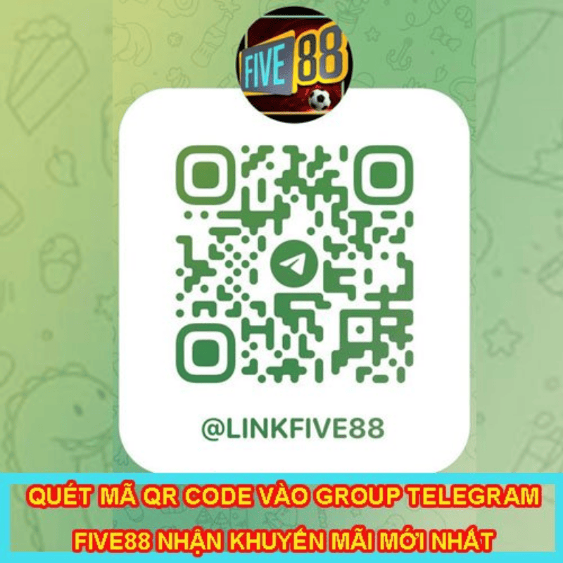Hình ảnh mã QR code đăng nhập vào group Telegram của nhà cái Five88 cho các bạn tham khảo